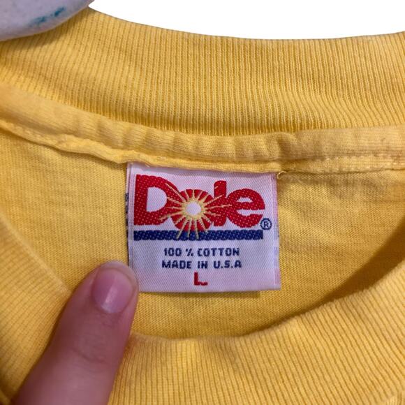 Vintage Dole Hawaii Graphic T-Shirt Yellow Promo Tee Made in USA Size Large - Picture 7 of 16